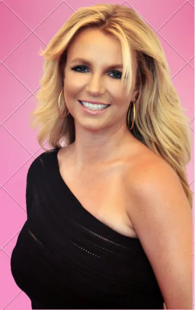 Britney Spears wearing black top