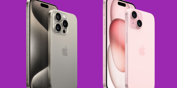 This is iPhone 15 pro in pink and gray color