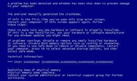 Blue Screen of Death (BSoD) error in windows 11