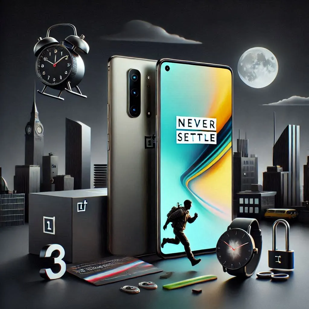 A promotional image showcasing the OnePlus 13 smartphone pre-launch offer, featuring the phone, a vibrant banner highlighting the $50 discount, and images of free accessories like the OnePlus Watch 2, Watch 2R, and Buds Pro 3.