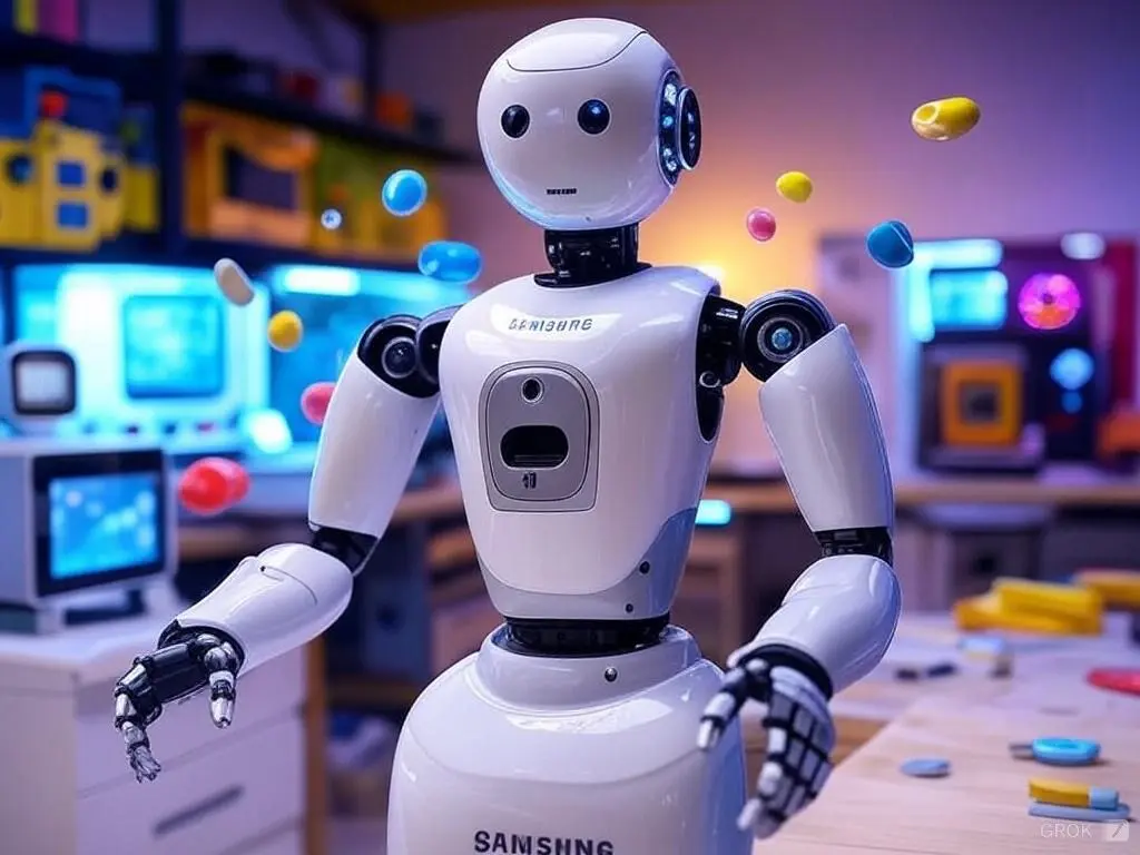 Conceptual Art of Samsung and Rainbow Robotics Partnership - A Vibrant Robot Army